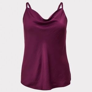NWT Torrid Plum Purple Charmeuse Cowl Neck Cami